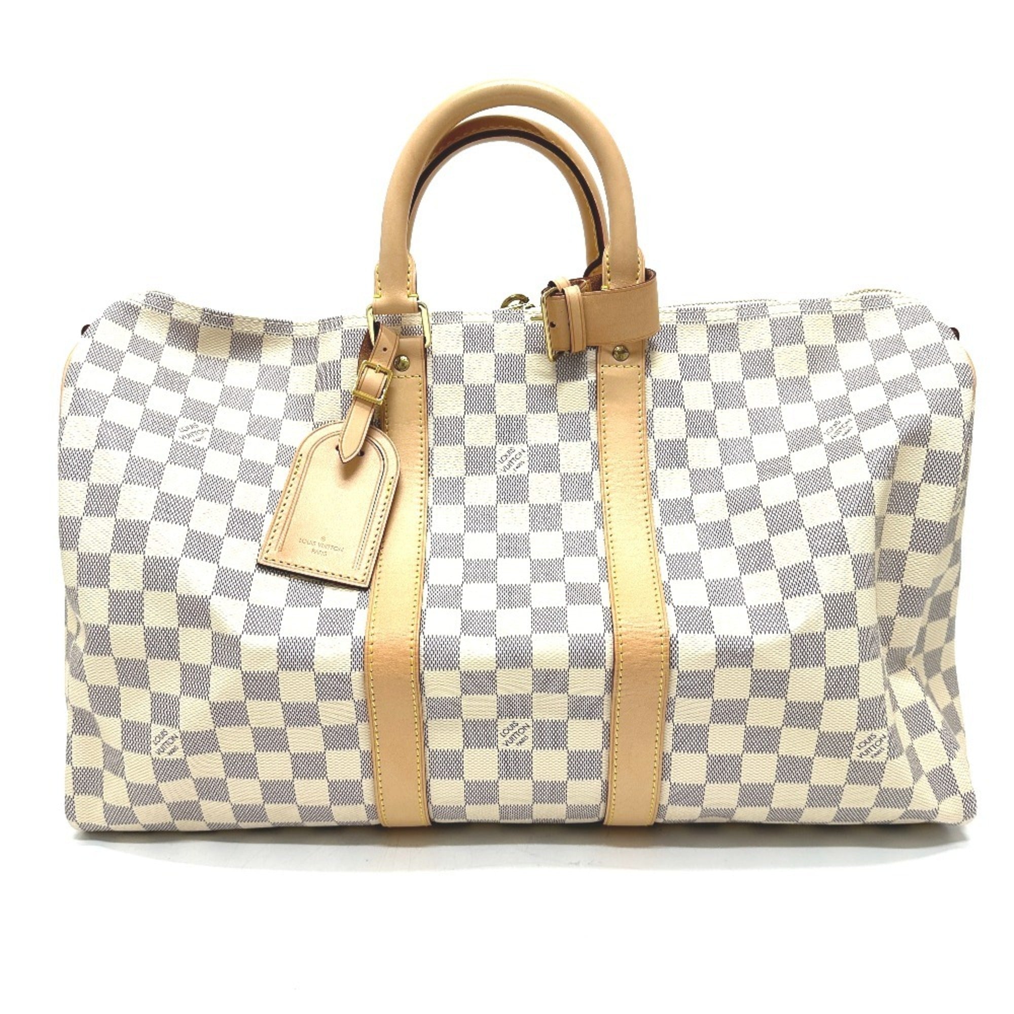 Louis Vuitton White Damier Azur Boston Bag