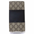 Gucci Beige Black Gg Supreme Leather Long Wallet (Bi-Fold) (Pre-Owned)