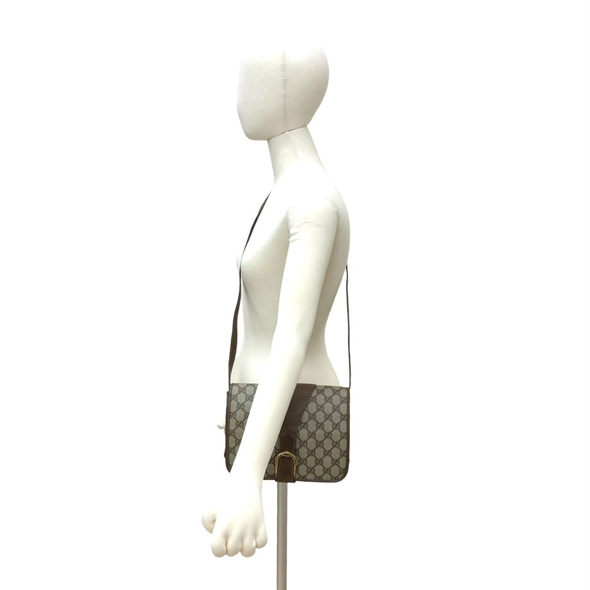 Gucci Brown Leather Pvc Pochette Shoulder Bag (Pre-Owned)