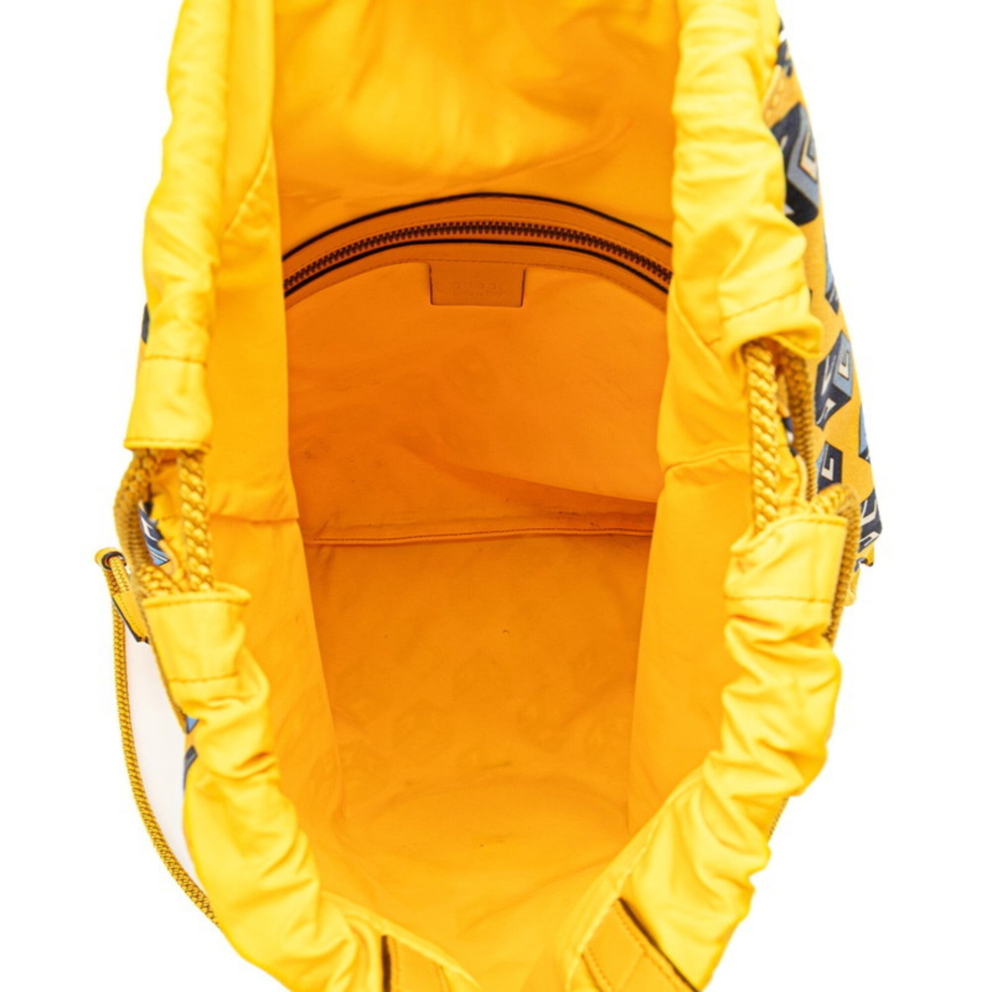 Gucci Blue Yellow Nylon Leather Backpack (Pre-Owned)