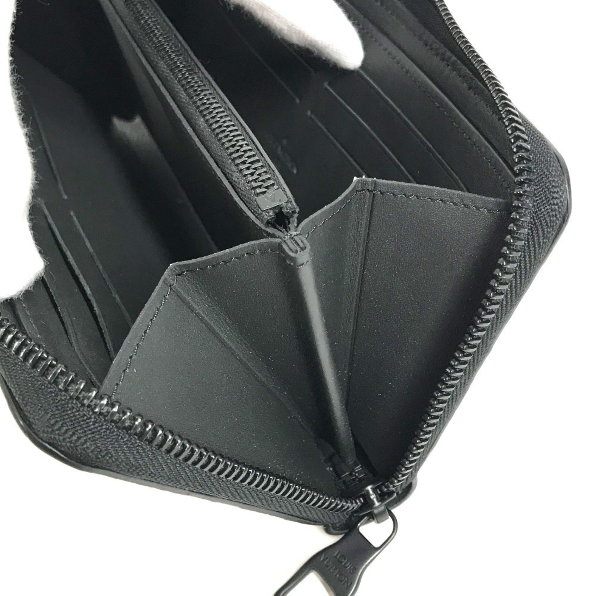 Louis Vuitton Black Noir Leather Long Wallet
