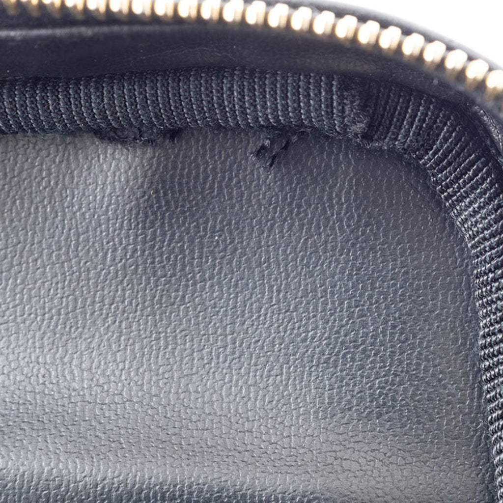Chanel Black Leather Handbag Pouch Vanity Bag