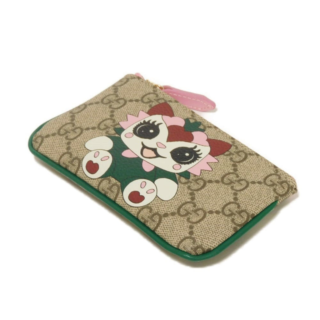 Gucci Gg Supreme Beige Gg Supreme Canvas Leather Coin Purse/Coin Case (Pre-Owned)