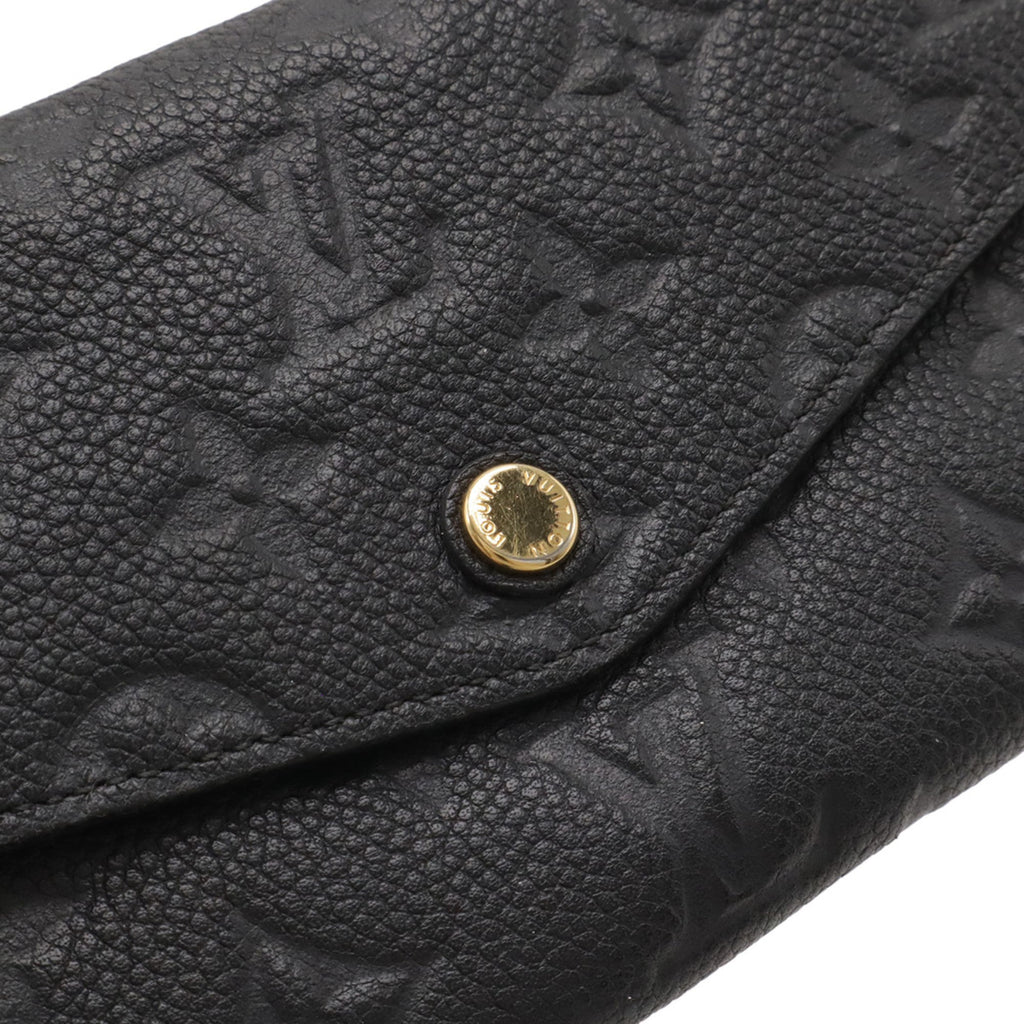 Louis Vuitton Black Noir Monogram Empreinte Leather Long Wallet