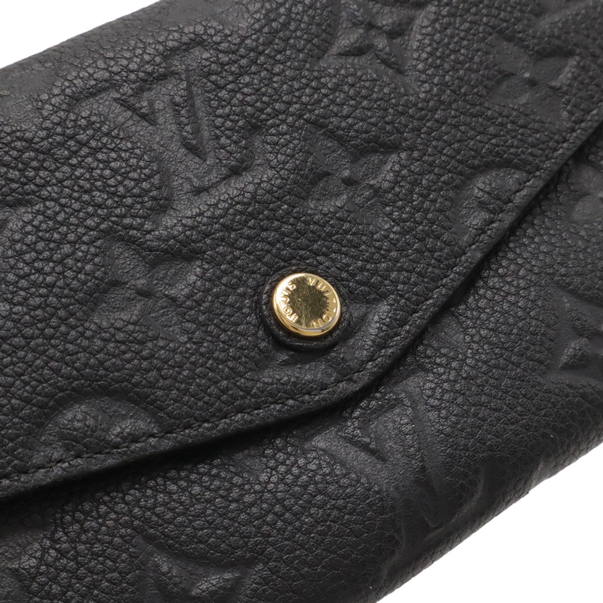 Louis Vuitton Black Noir Monogram Empreinte Leather Long Wallet