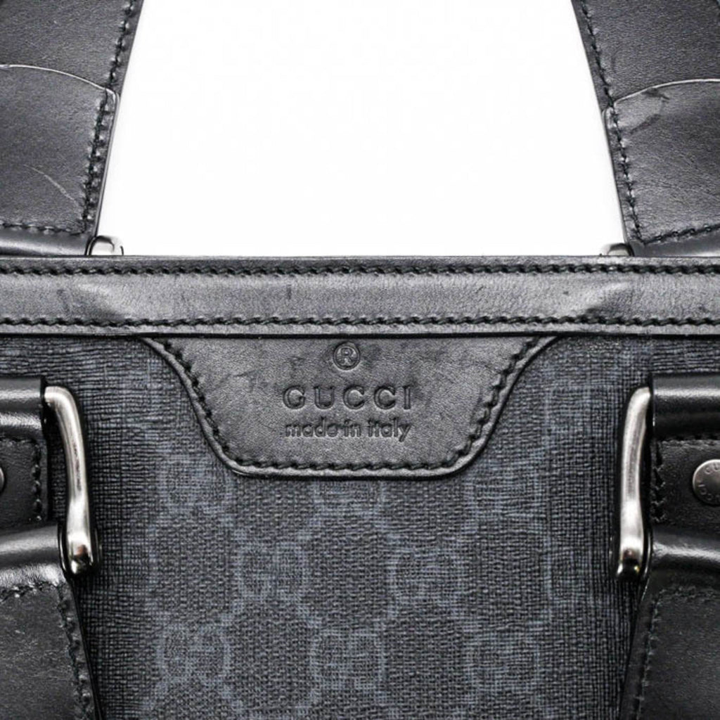 Gucci Gg Plus Black Gg Supreme Leather Tote Bag (Pre-Owned)