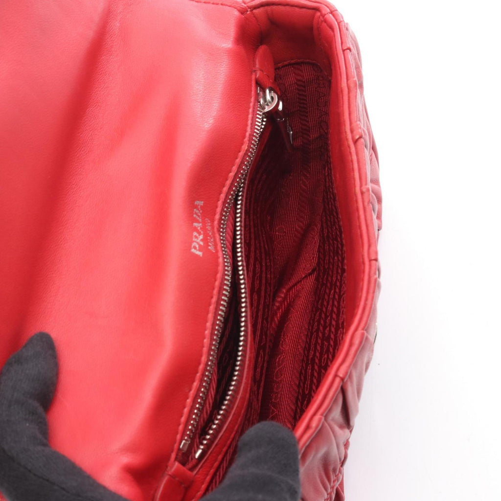 Prada Red Color Leather Shoulder Bag