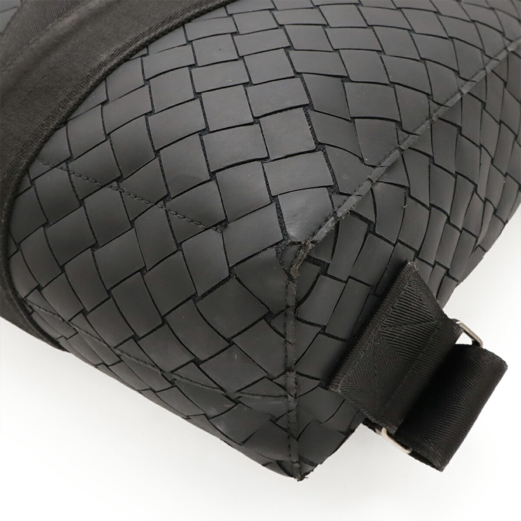 Bottega Veneta Intrecciato Black Rubber Backpack