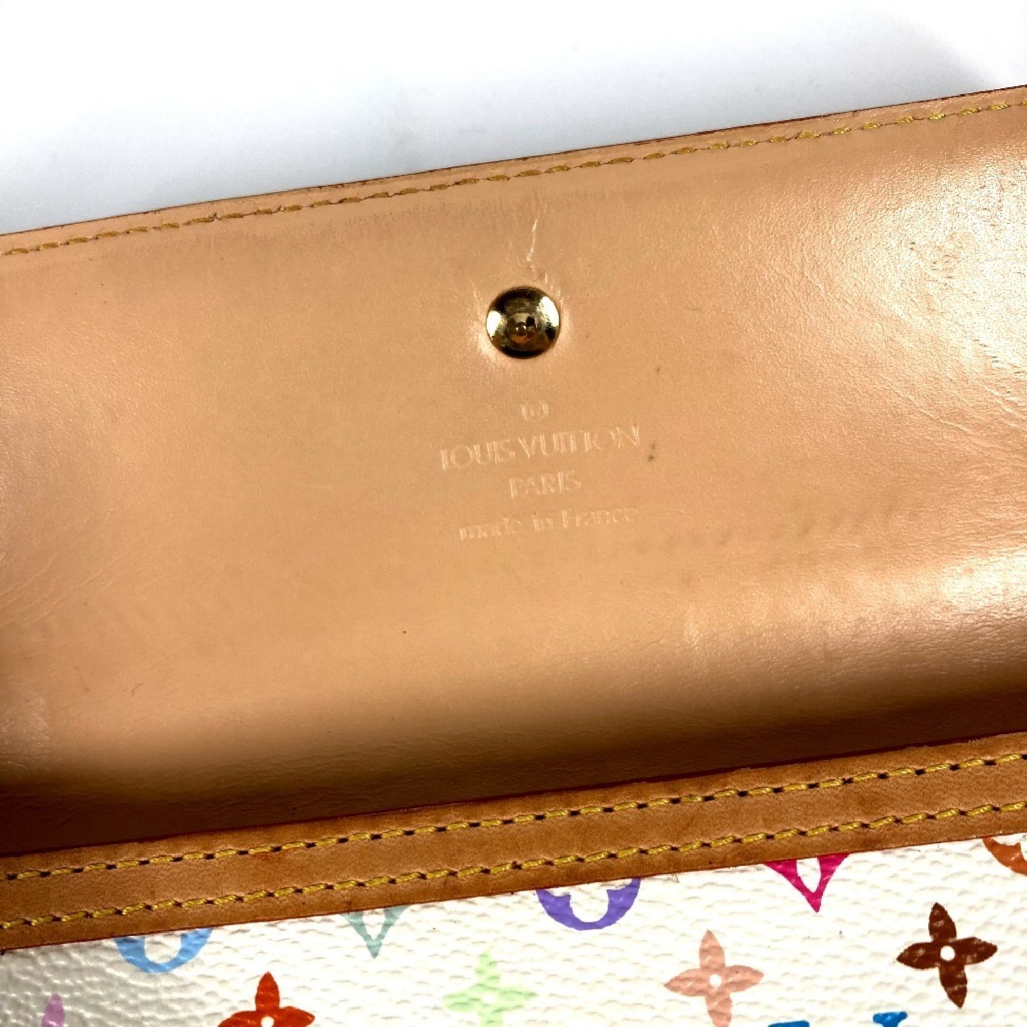 Louis Vuitton Monogram Multi-Color White Yellow Monogram Multicolore Long Wallet (Tri-Fold)