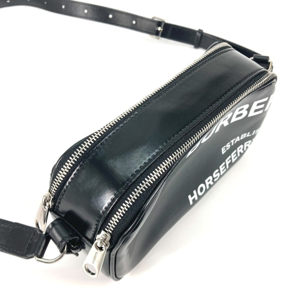 Burberry Black White Leather Shoulder Bag