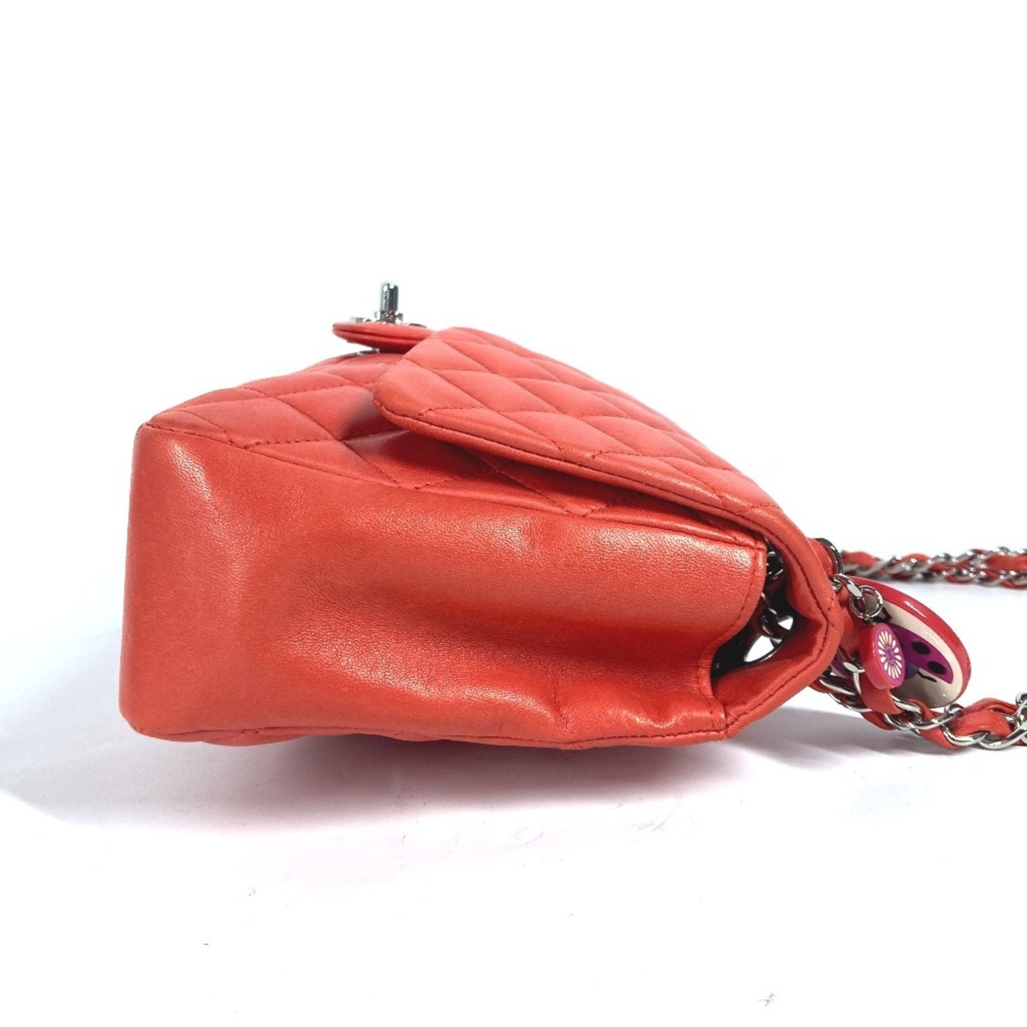 Chanel Red Color Leather Shoulder Bag
