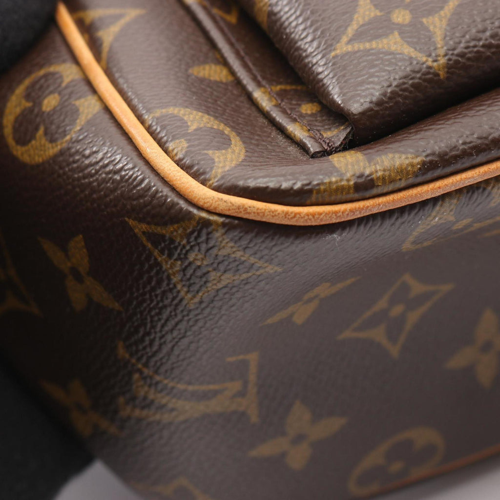 Louis Vuitton Brown Coated Canvas Leather Shoulder Bag