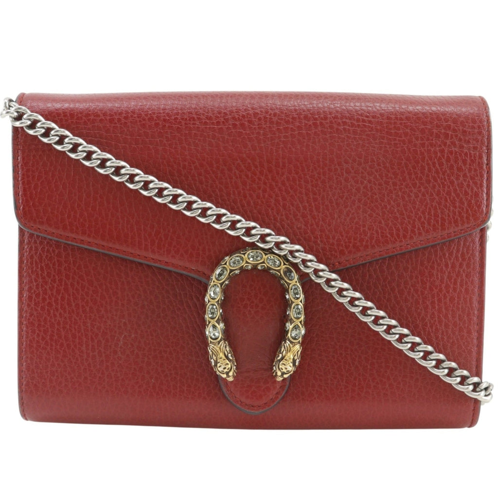 Gucci Red Color Leather Shoulder Bag (Pre-Owned)