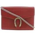 Gucci Red Color Leather Shoulder Bag (Pre-Owned)