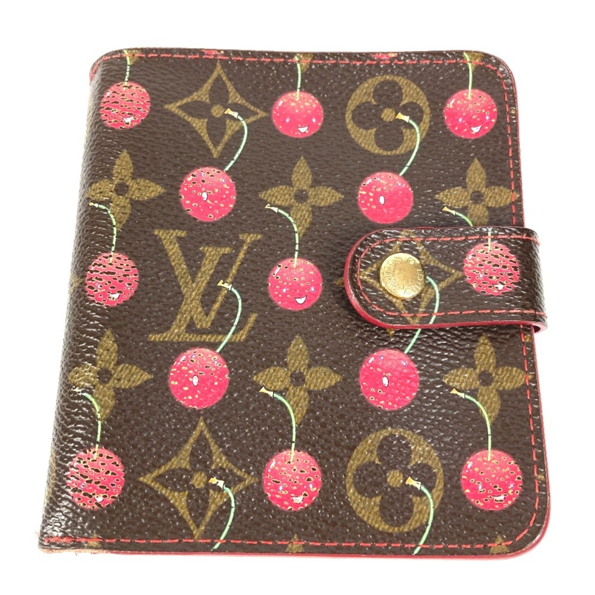 Louis Vuitton Brown Red Color Monogram Canvas Wallet