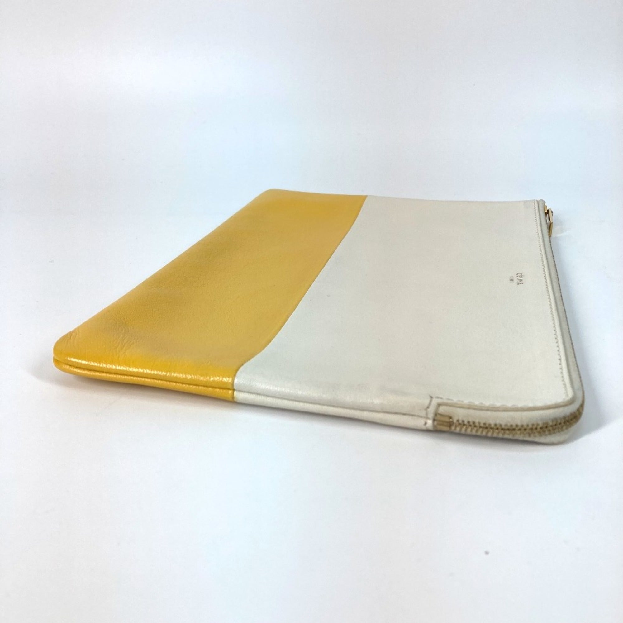 Celine White Leather Clutch Bag