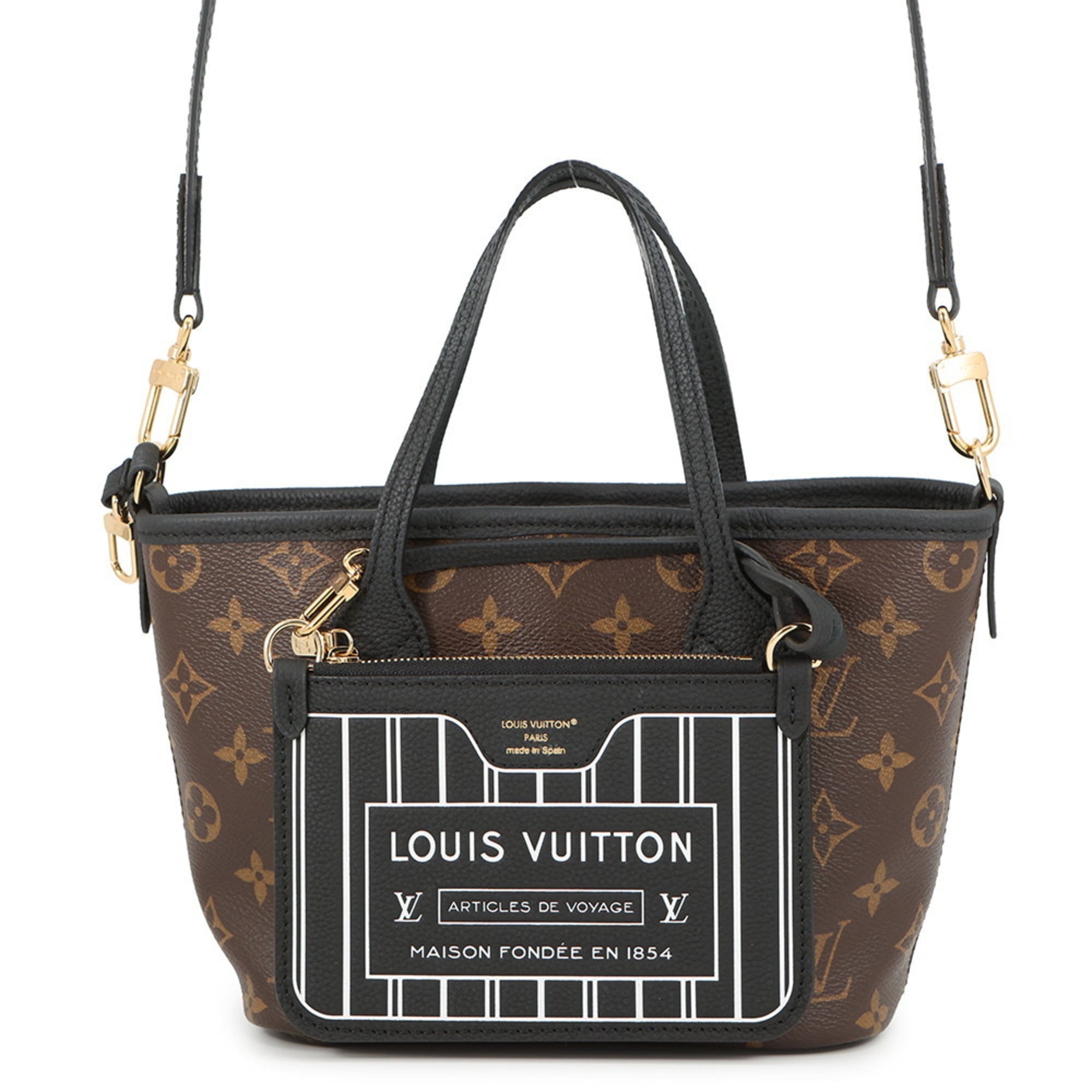 Louis Vuitton Noir Monogram Leather Tote Bag