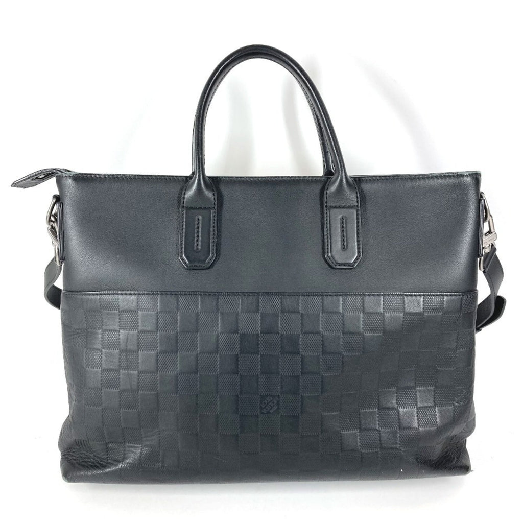 Louis Vuitton Black Onyx Damier Infini Leather Briefcase Handbag Shoulder Bag Tote Bag