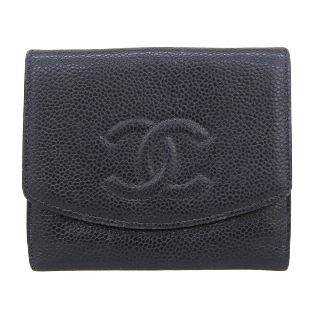Chanel Black Grained Calfskin Wallet (Bi-Fold)