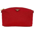 Prada Red Color Canvas Leather Pouch