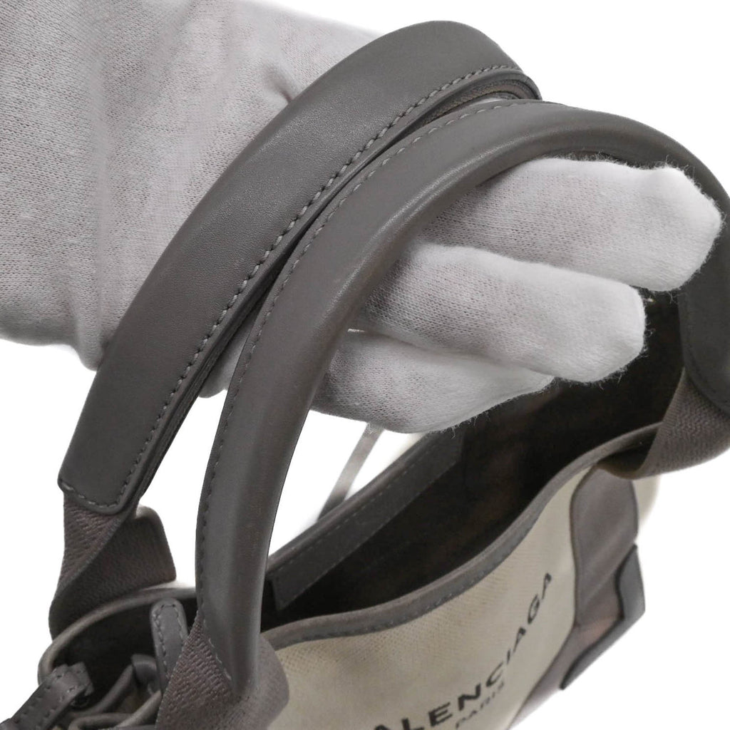 Balenciaga Beige Gray Canvas Tote