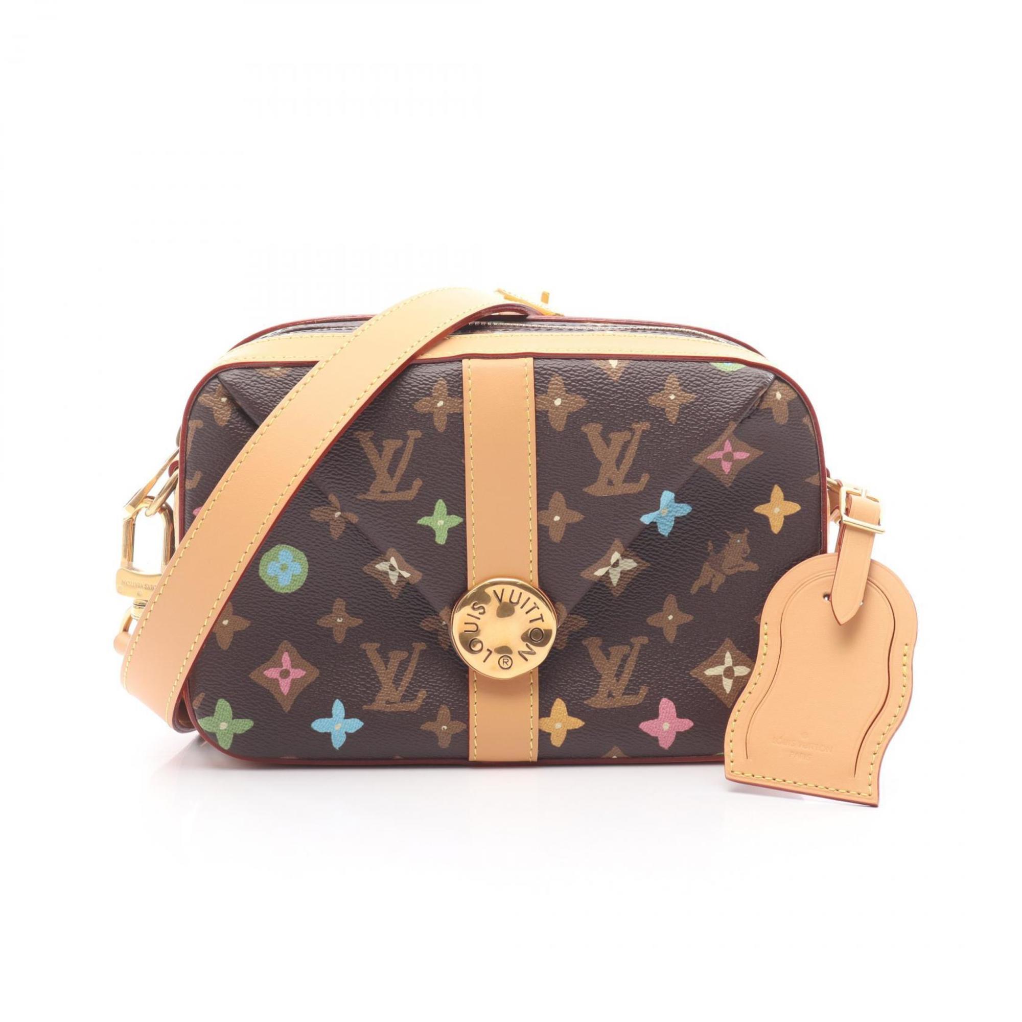 Louis Vuitton Brown Multi-Color Pvc Leather Shoulder Bag