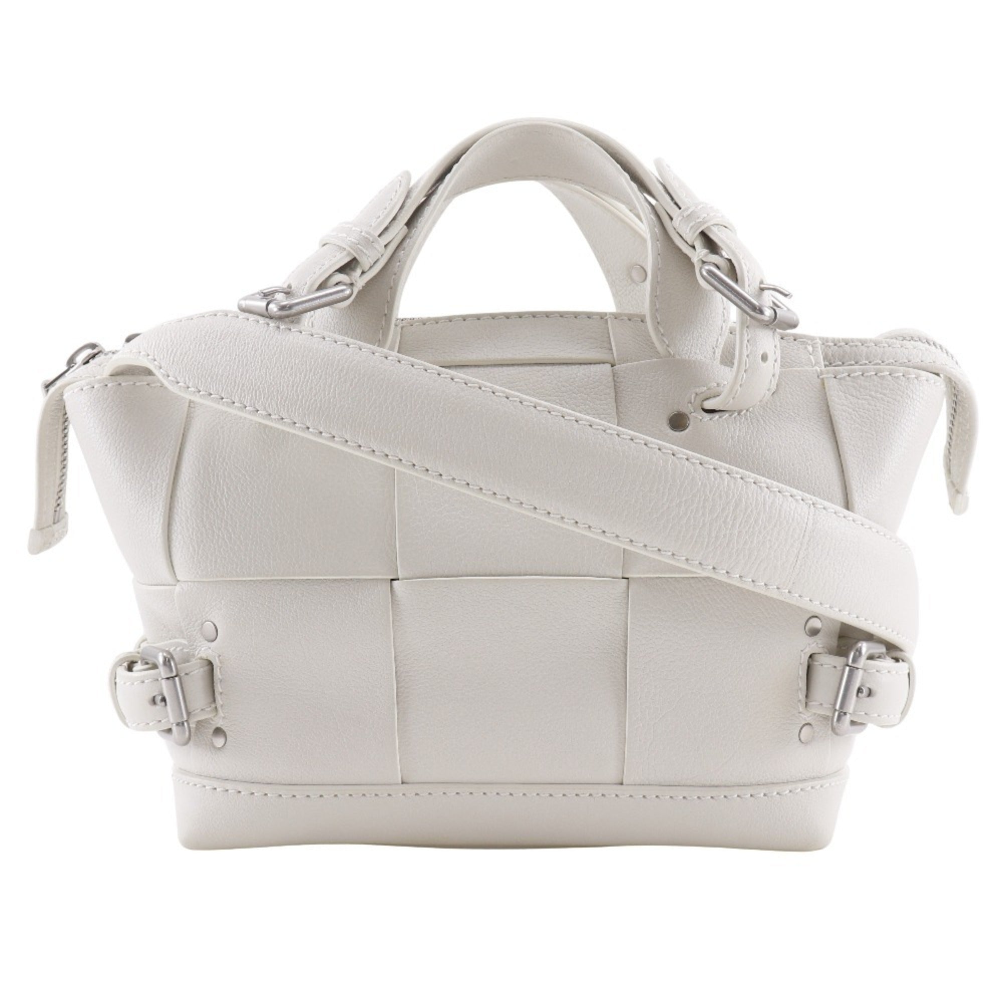 Bottega Veneta White Leather Handbag