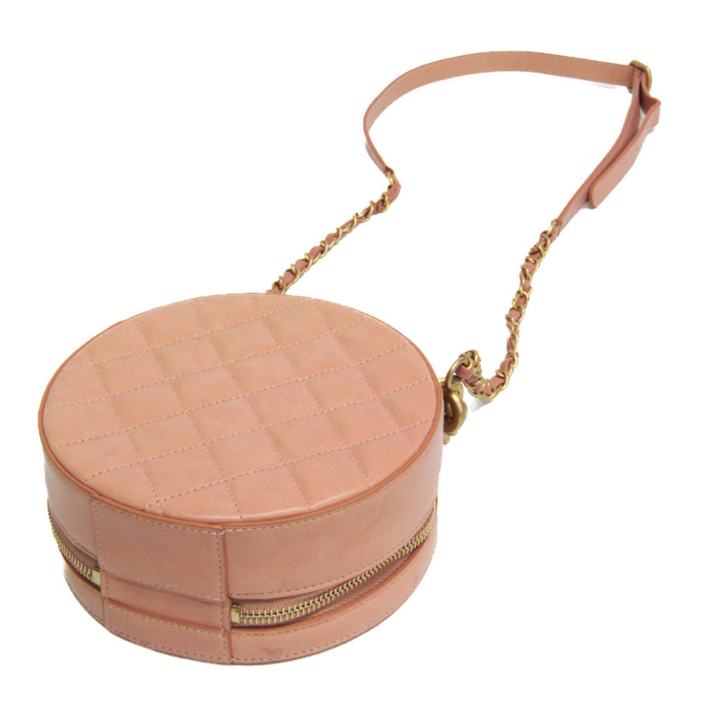 Chanel Round As Earth Crossbody Bag Glazed Calfskin Pink Leather Shoulder Bag Bag