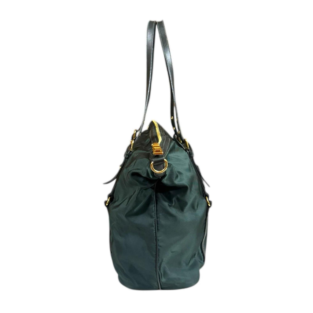 Prada Green Nylon Shoulder Bag