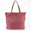 Gucci Red Color Wine Nylon Handbag (Pre-Owned)