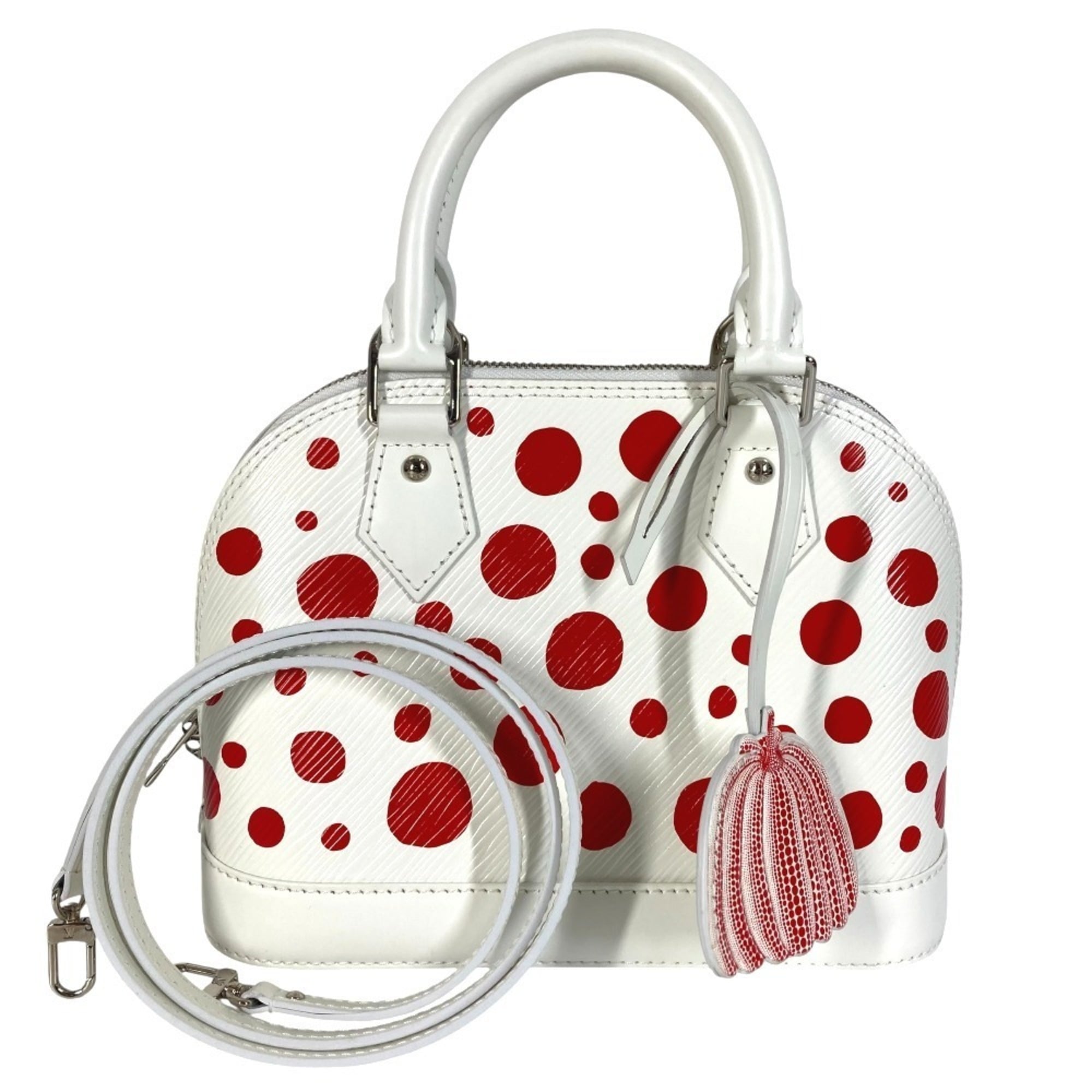 Louis Vuitton Yayoi Kusama Red Color White Epi Leather Handbag Shoulder Bag