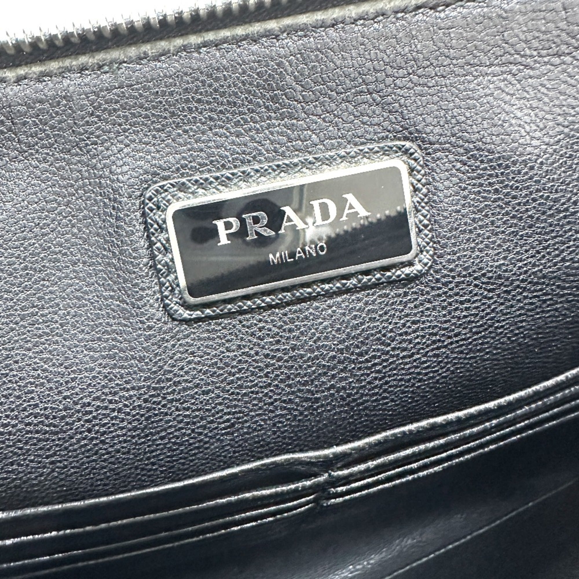 Prada Black Leather Clutch Bag