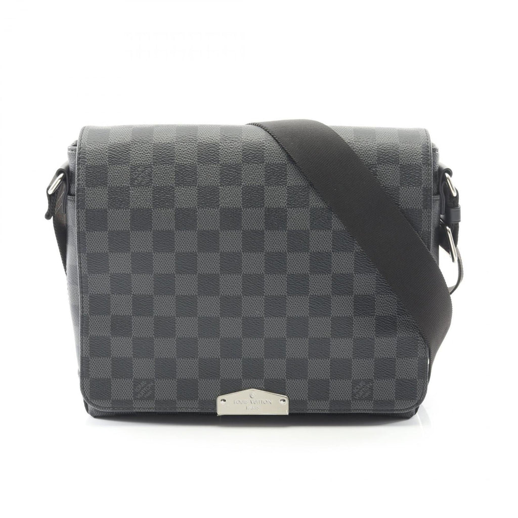 Louis Vuitton Black Coated Canvas Leather Shoulder Bag