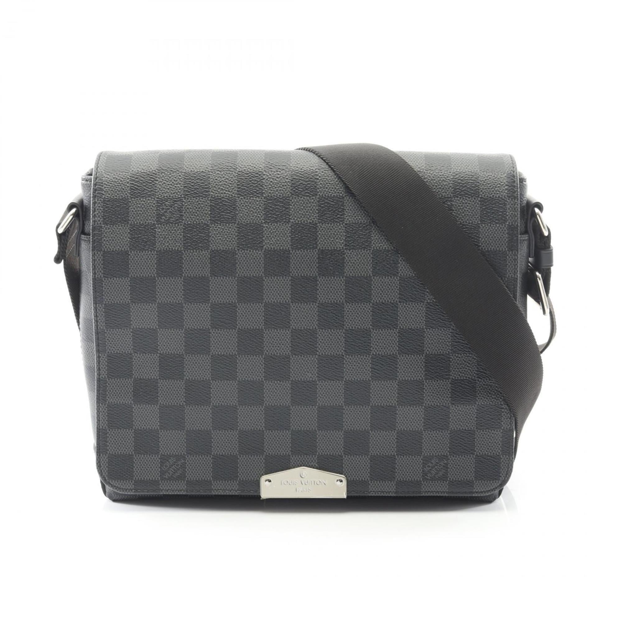 Louis Vuitton Black Coated Canvas Leather Shoulder Bag