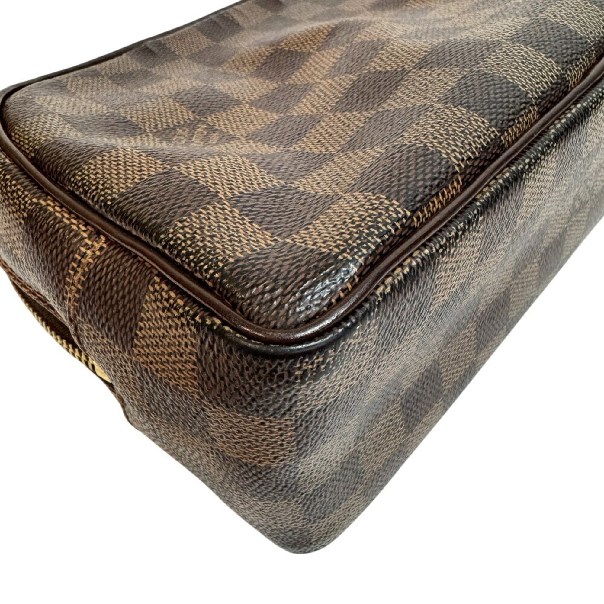 Louis Vuitton Damier Brown Leather Clutch Bag