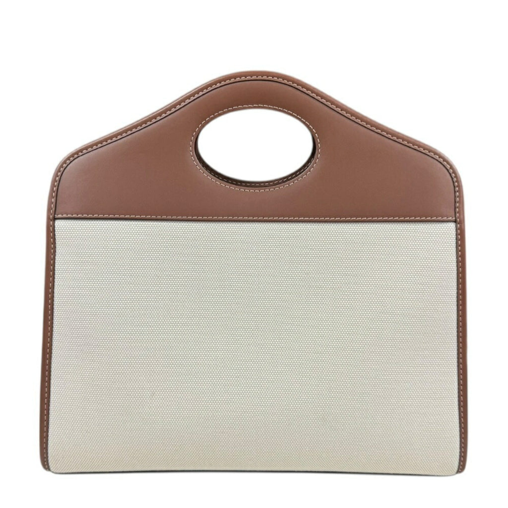 Burberry Beige Brown Canvas Leather Shoulder Bag