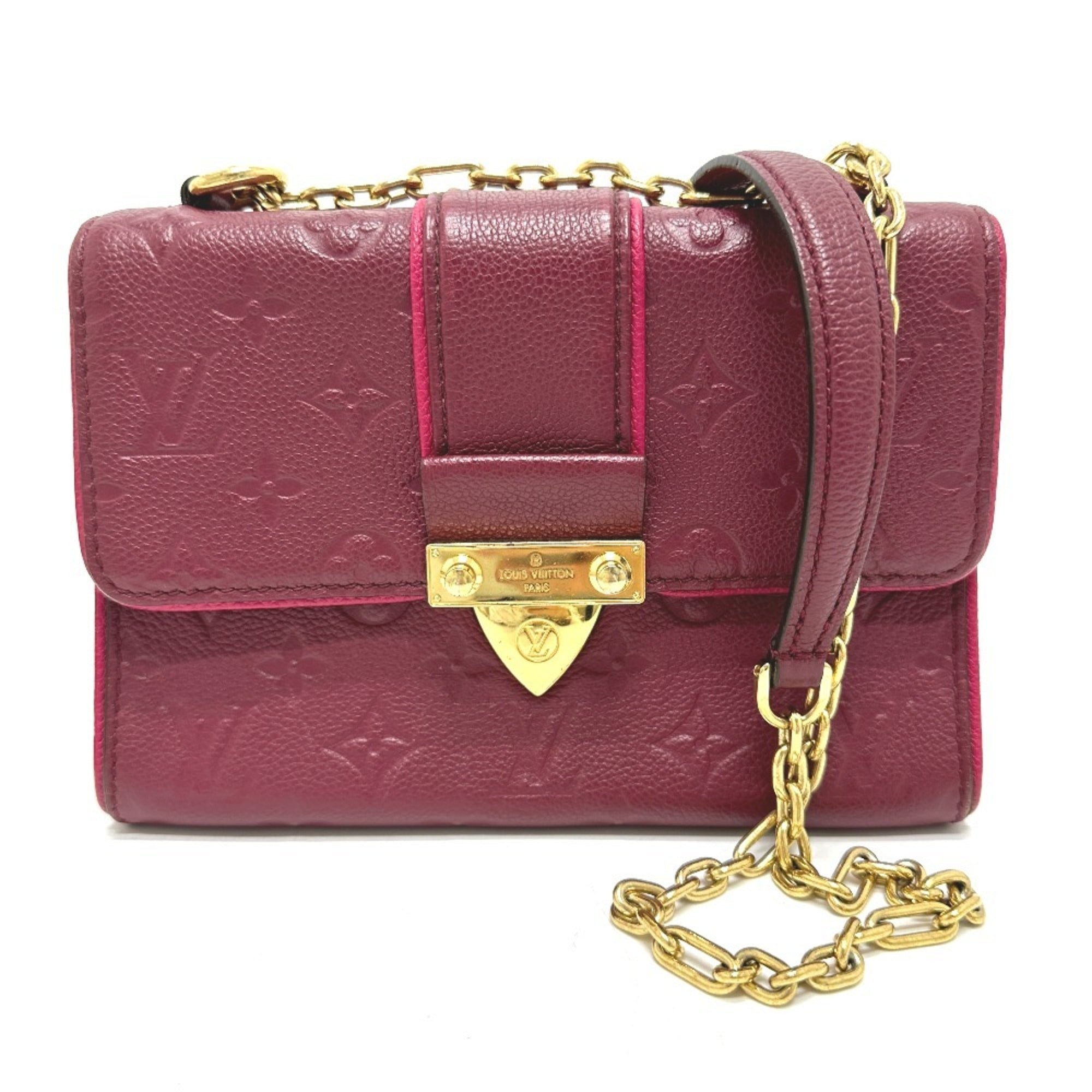 Louis Vuitton Red Color Monogram Empreinte Pochette Shoulder Bag