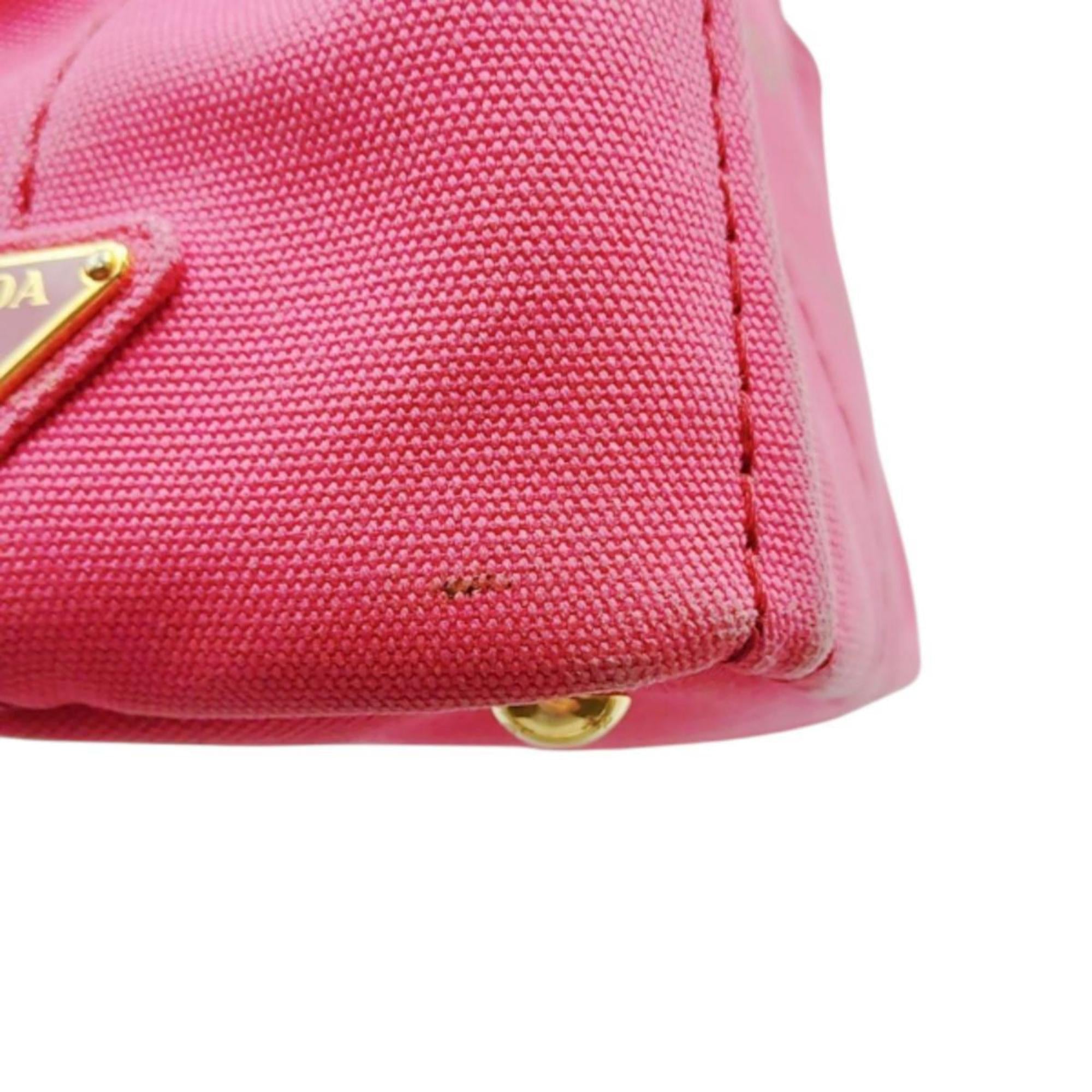 Prada Pink Canvas Tote Bag