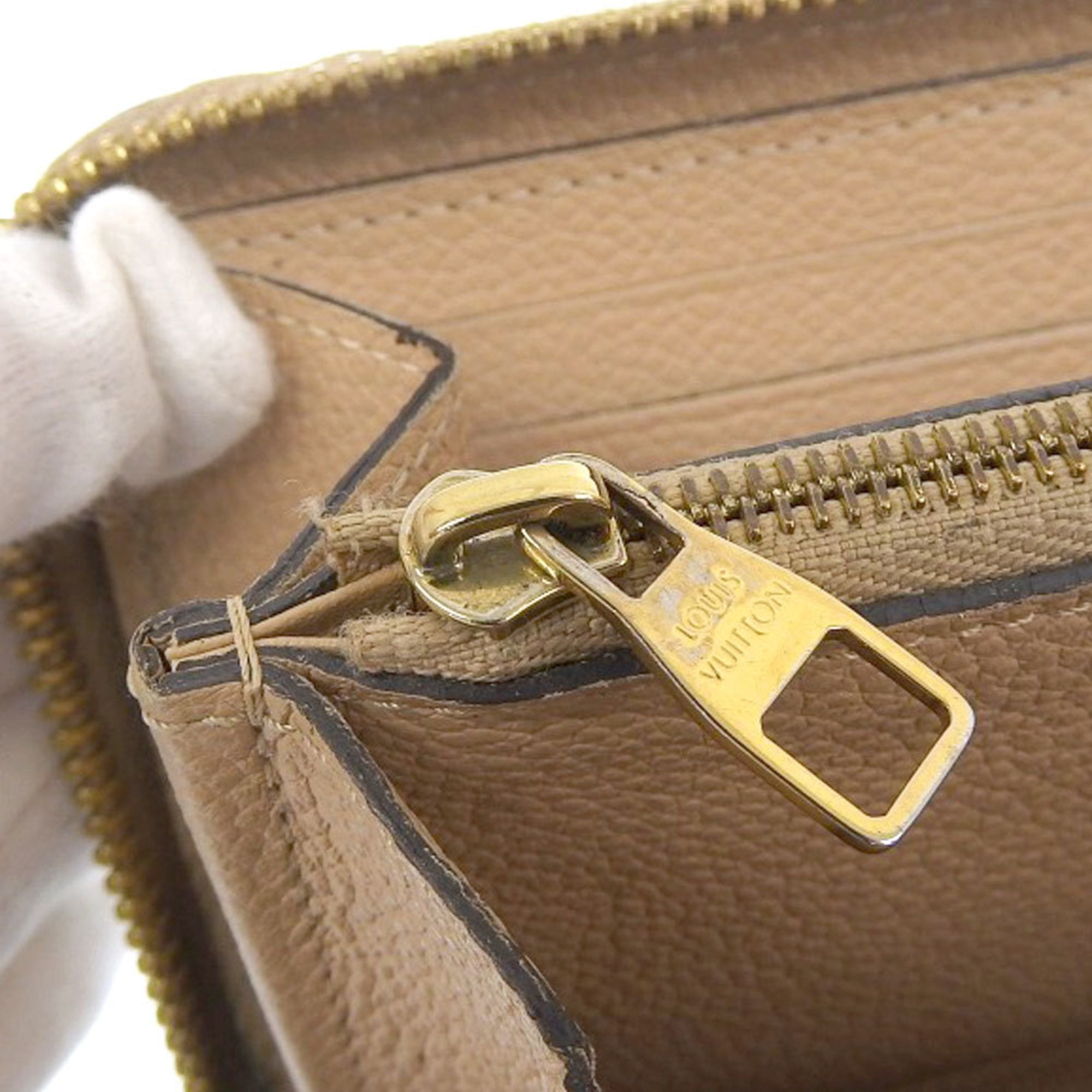 Louis Vuitton Monogram Empreinte Beige Dune Leather Long Wallet