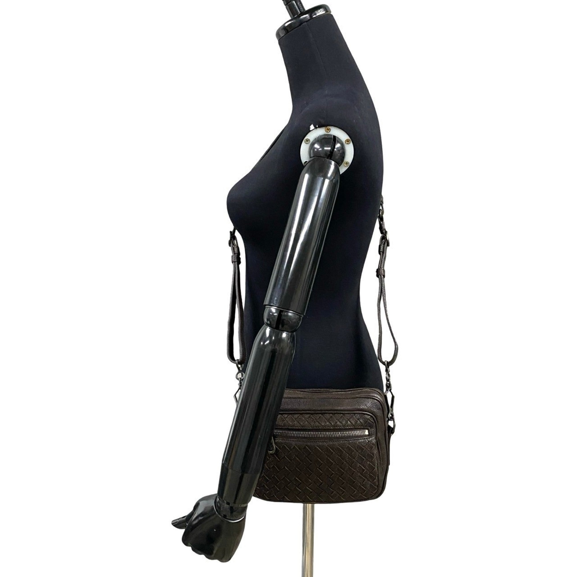 Bottega Veneta Brown Leather Pochette Shoulder Bag