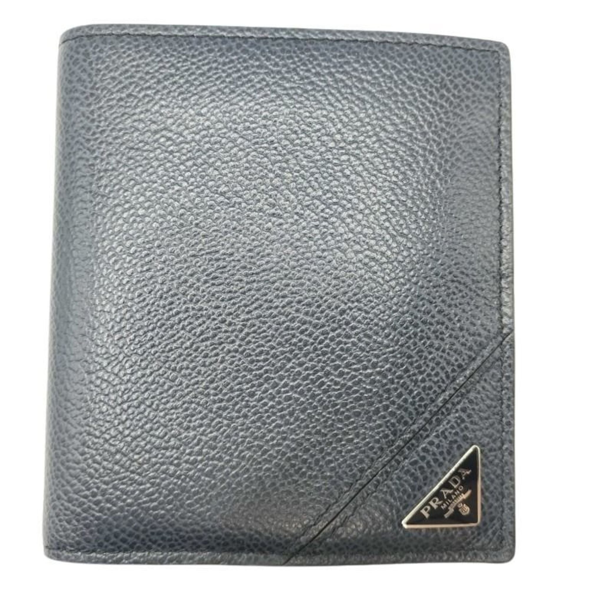 Prada Black Leather Wallet (Bi-Fold)