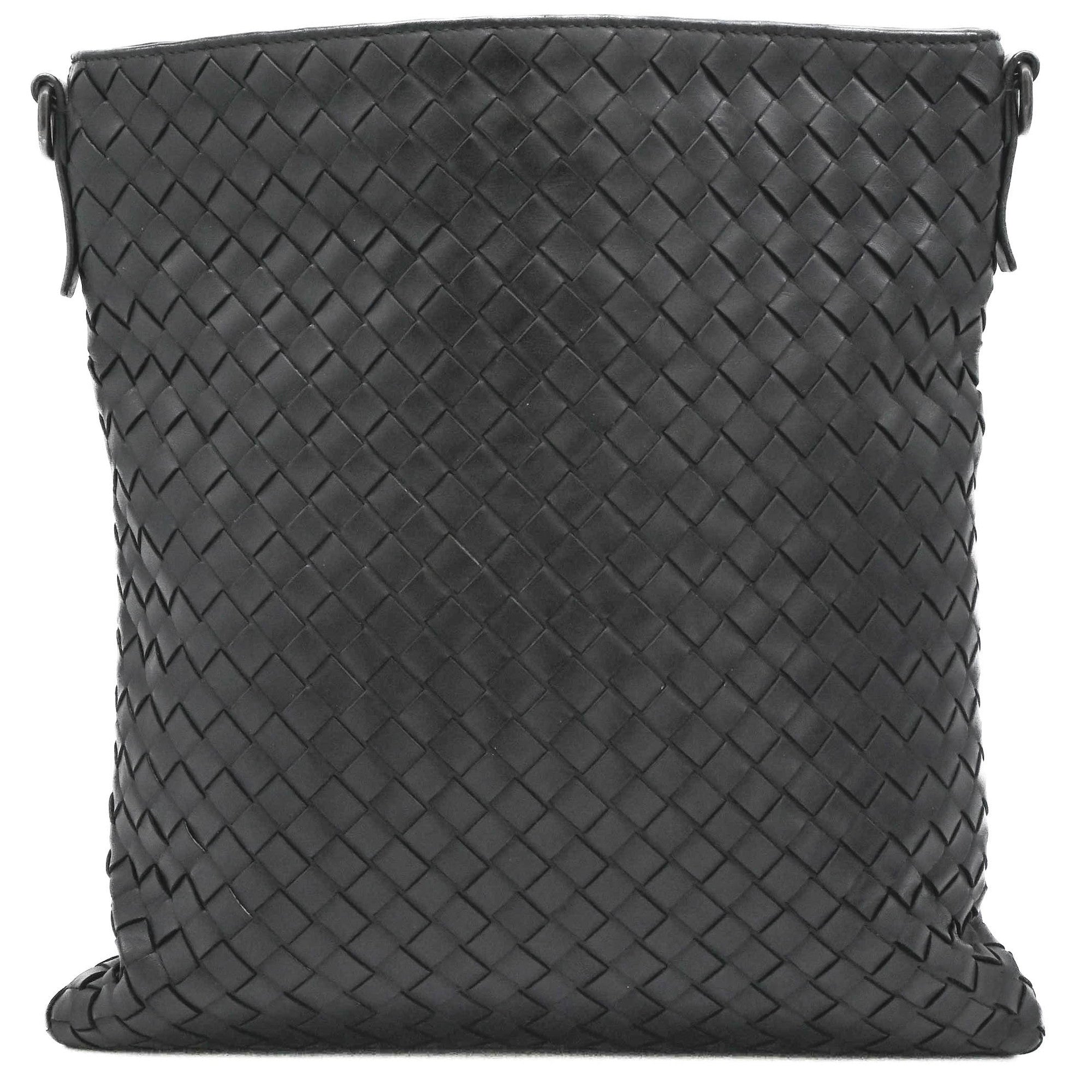 Bottega Veneta Black Intrecciato Leather Shoulder Bag