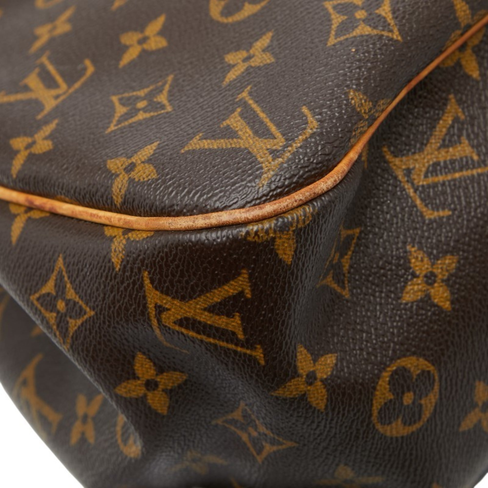 Louis Vuitton Brown Pvc Leather Shoulder Bag Tote Bag
