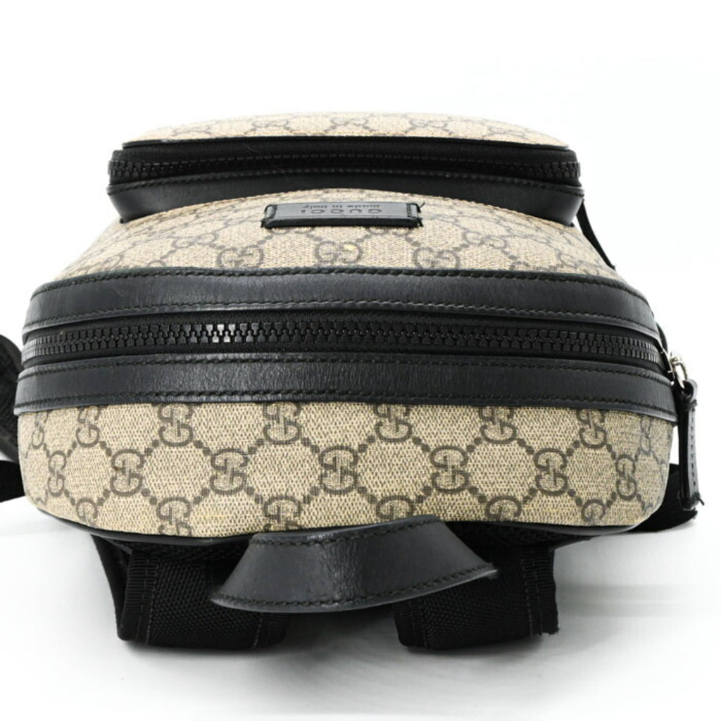 Gucci Beige Black Gg Supreme Leather Backpack (Pre-Owned)