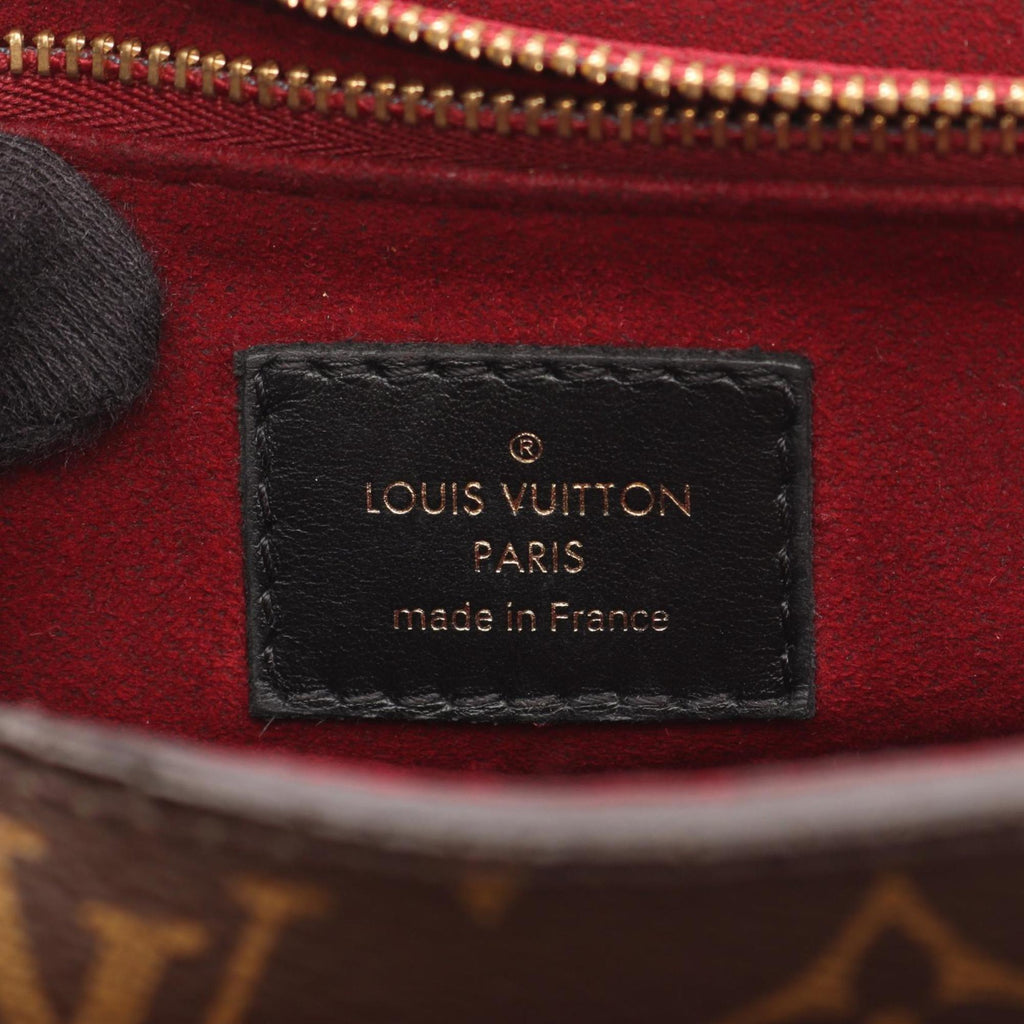 Louis Vuitton Black Brown Coated Canvas Leather Shoulder Bag