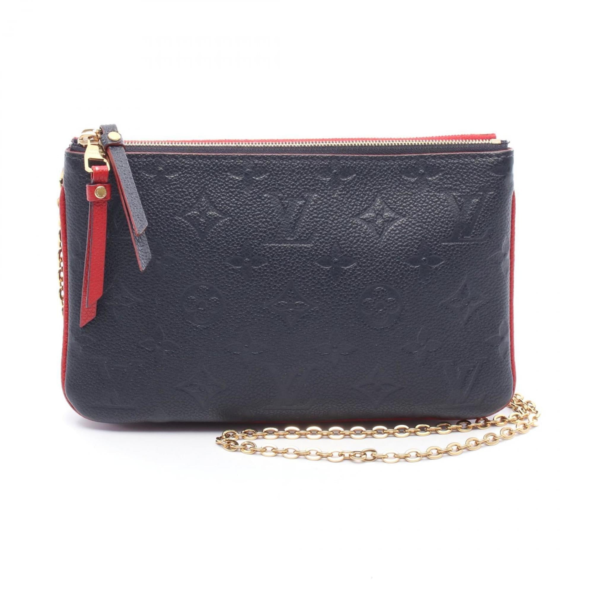 Louis Vuitton Monogram Empreinte Marine Rouge Navy Red Color Monogram Empreinte Pochette Shoulder Bag