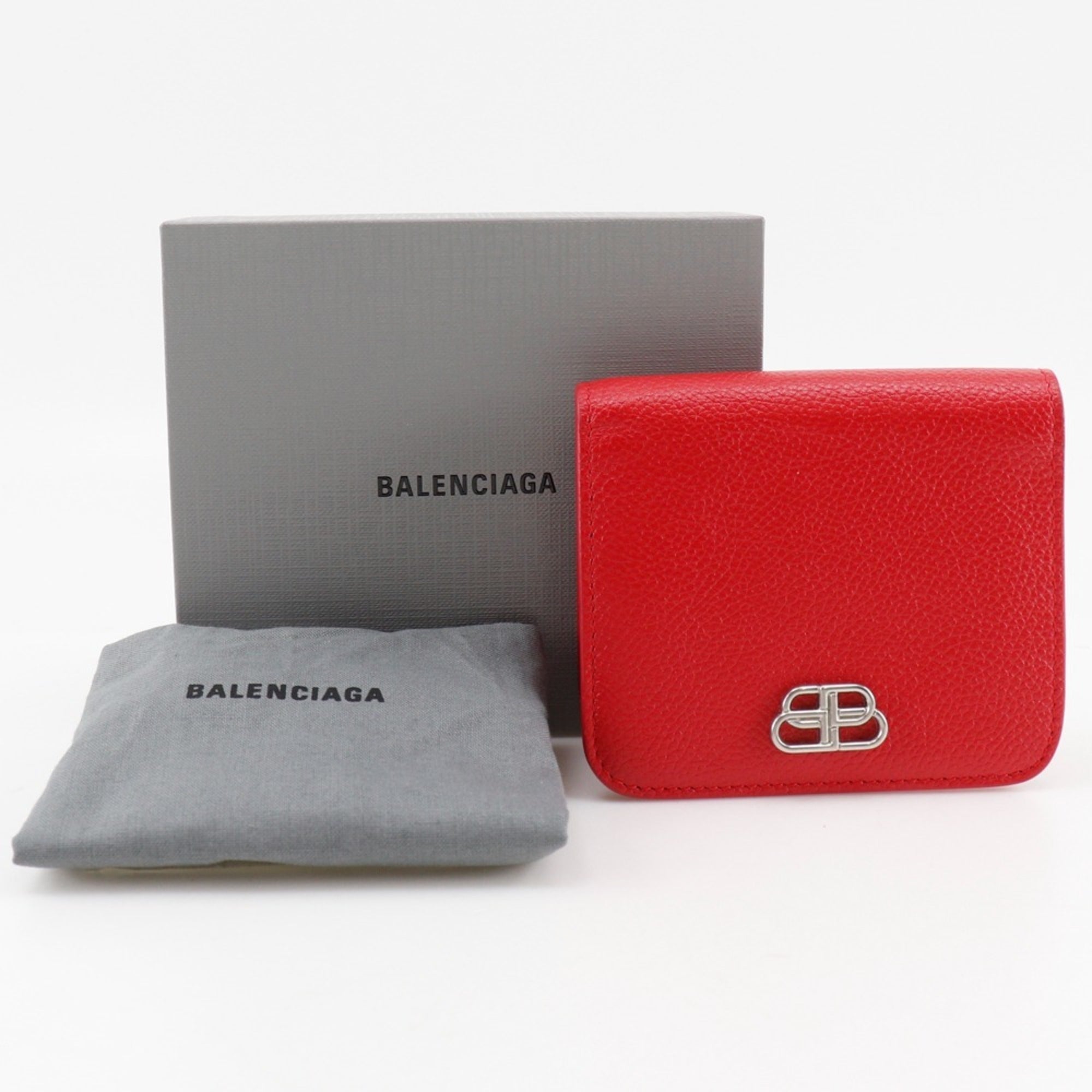Balenciaga Red Color Leather Wallet (Bi-Fold)