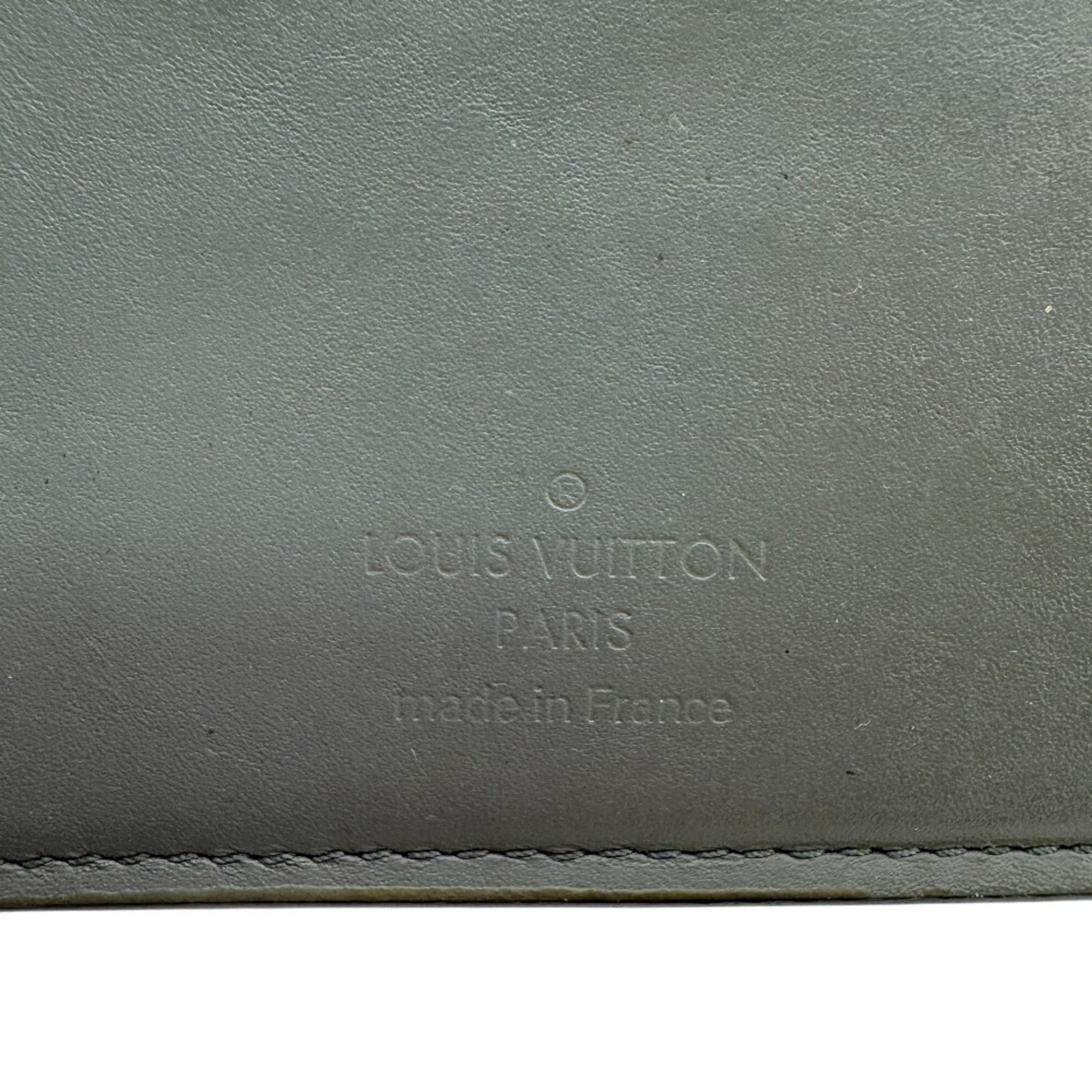 Louis Vuitton Dark Gray Gray Leather Wallet