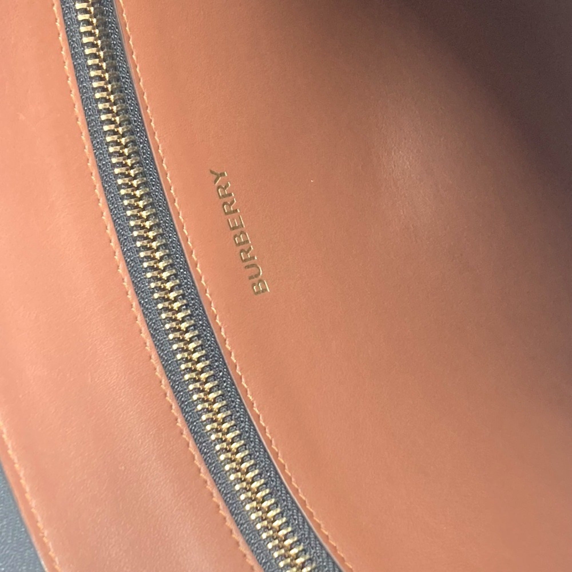 Burberry Brown Leather Canvas Clutch Bag Pouch
