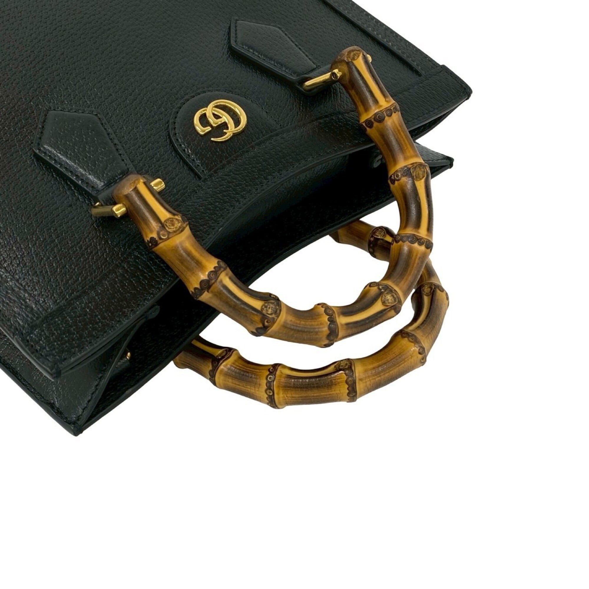 Gucci Black Leather Handbag Shoulder Bag (Pre-Owned)
